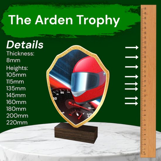 Arden Motor Racing Real Wood Shield Trophy
