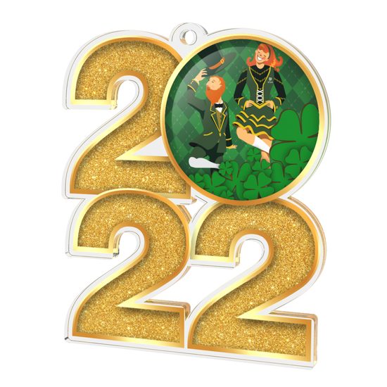 Irish Dance Gold Acrylic 2022 Medal