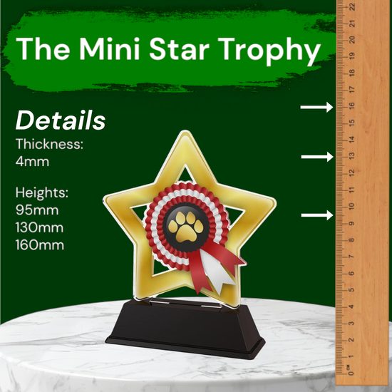 Mini Star Dog Paw Trophy