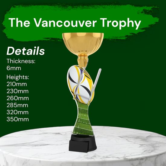 Vancouver Rugby Ball and Goal Gold Cup Trophy