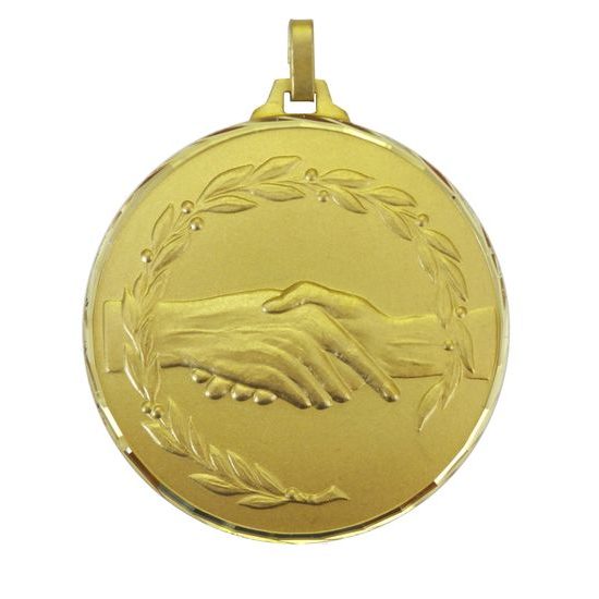 Diamond Edged Handshake Gold Medal