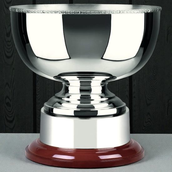 Victory Wreath Edged Nickel Plated Bowl