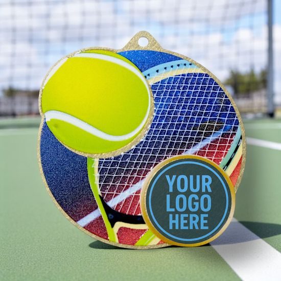 Aurum Tennis Stainless Steel Logo Insert Medal