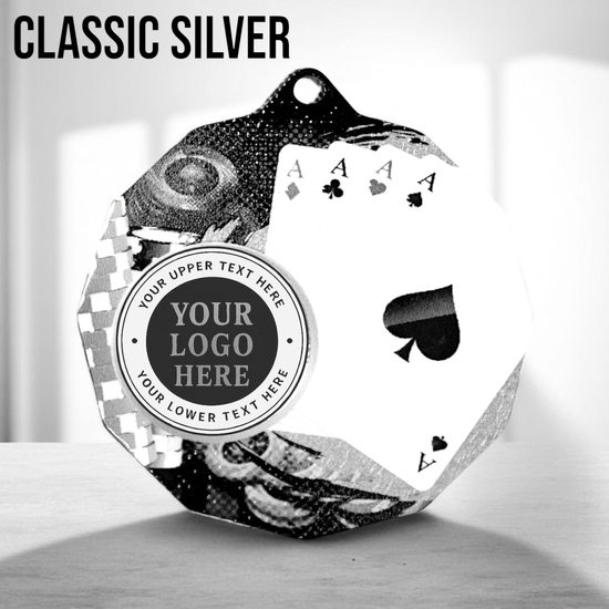 Dodeca Poker Stainless Steel Logo Insert Medal