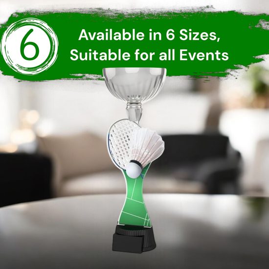 Montreal Badminton Racket and Shuttlecock Silver Cup Trophy