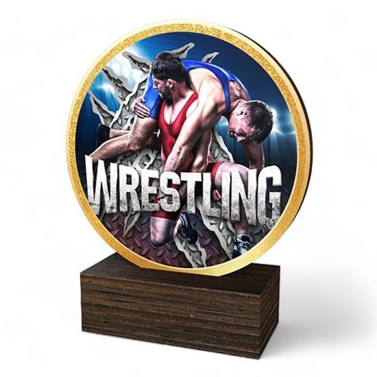 Holt Colour Wrestling Real Wood Trophy