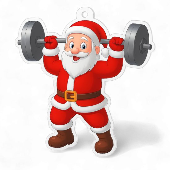 Jolly Father Christmas Weightlifting Medal