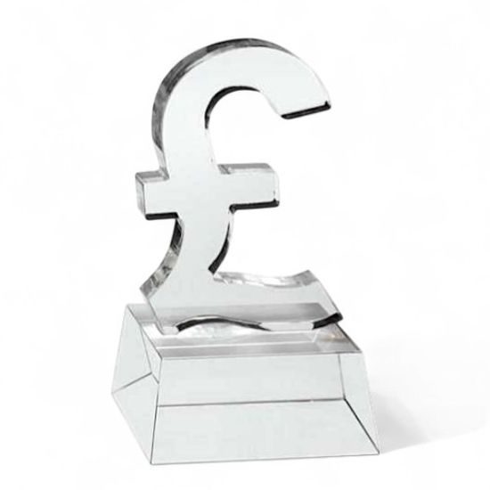 Crystal Engraved Pound Sign Award