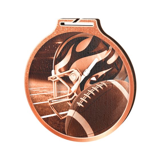 Habitat Classic American Football Bronze Eco Friendly Wooden Medal
