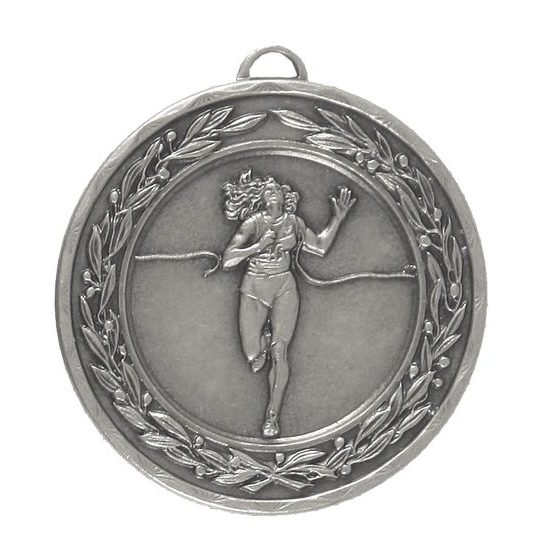 Ladies Athletics Silver Running Medal