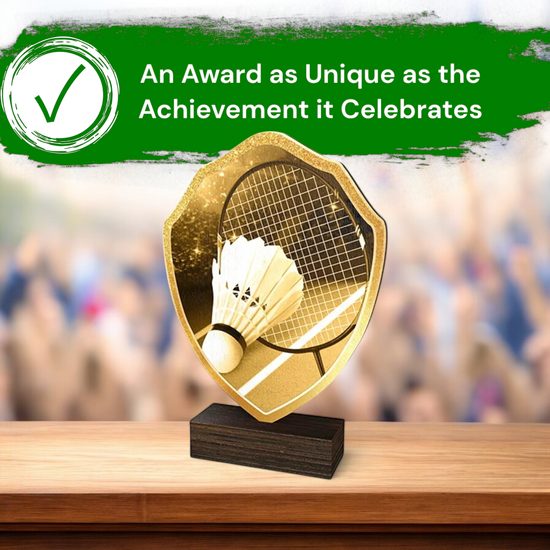 Arden Classic Badminton Real Wood Shield Trophy