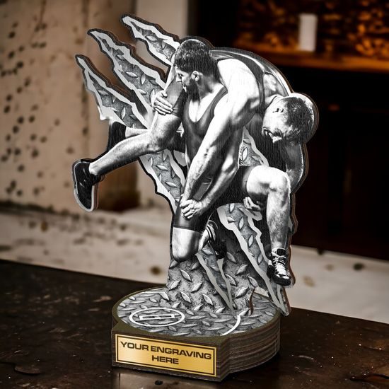 Grove Classic Wrestling Real Wood Trophy