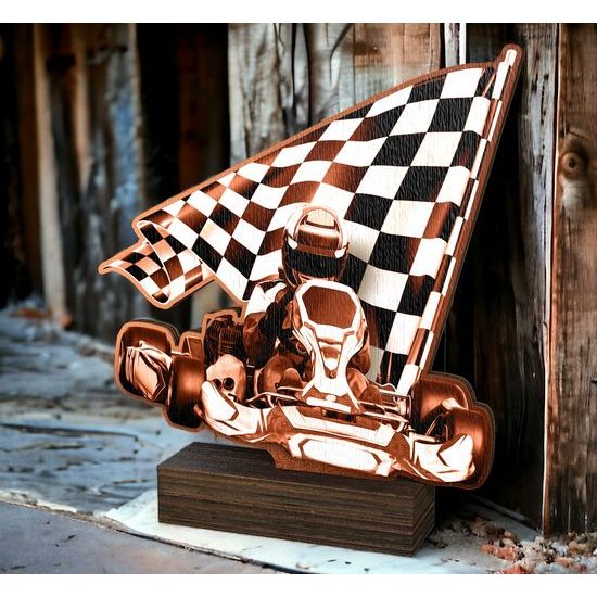 Sierra Classic Go Kart Real Wood Trophy