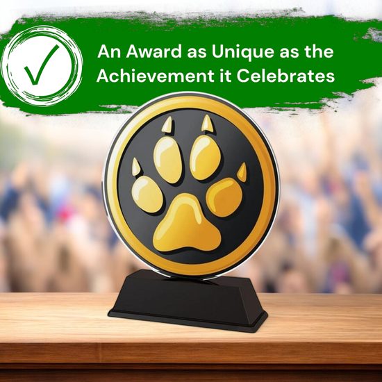 Ostrava Dog Gold Paw Print Trophy
