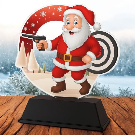 Santa Pistol Shooting Christmas Trophy