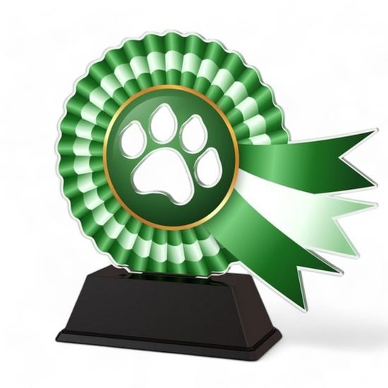 Marley Paw Print Green Rosette Award