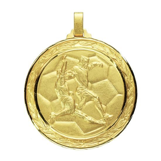 Diamond Edged Football Tackle Gold Large Medal