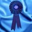 Blue Satin Feel Logo Rosette