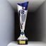 Champions Silver and Blue Metal Football Trophy Cup