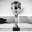 Merida Silver and Black Metal Football Trophy