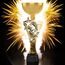 Triple Star Classic Martial Arts Fist Gold Trophy Cup