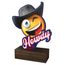 Howdy Black Hat Real Wood Trophy