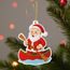Jolly Santa Canoeing Christmas Bauble