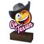 Go Texan Black Hat Real Wood Trophy