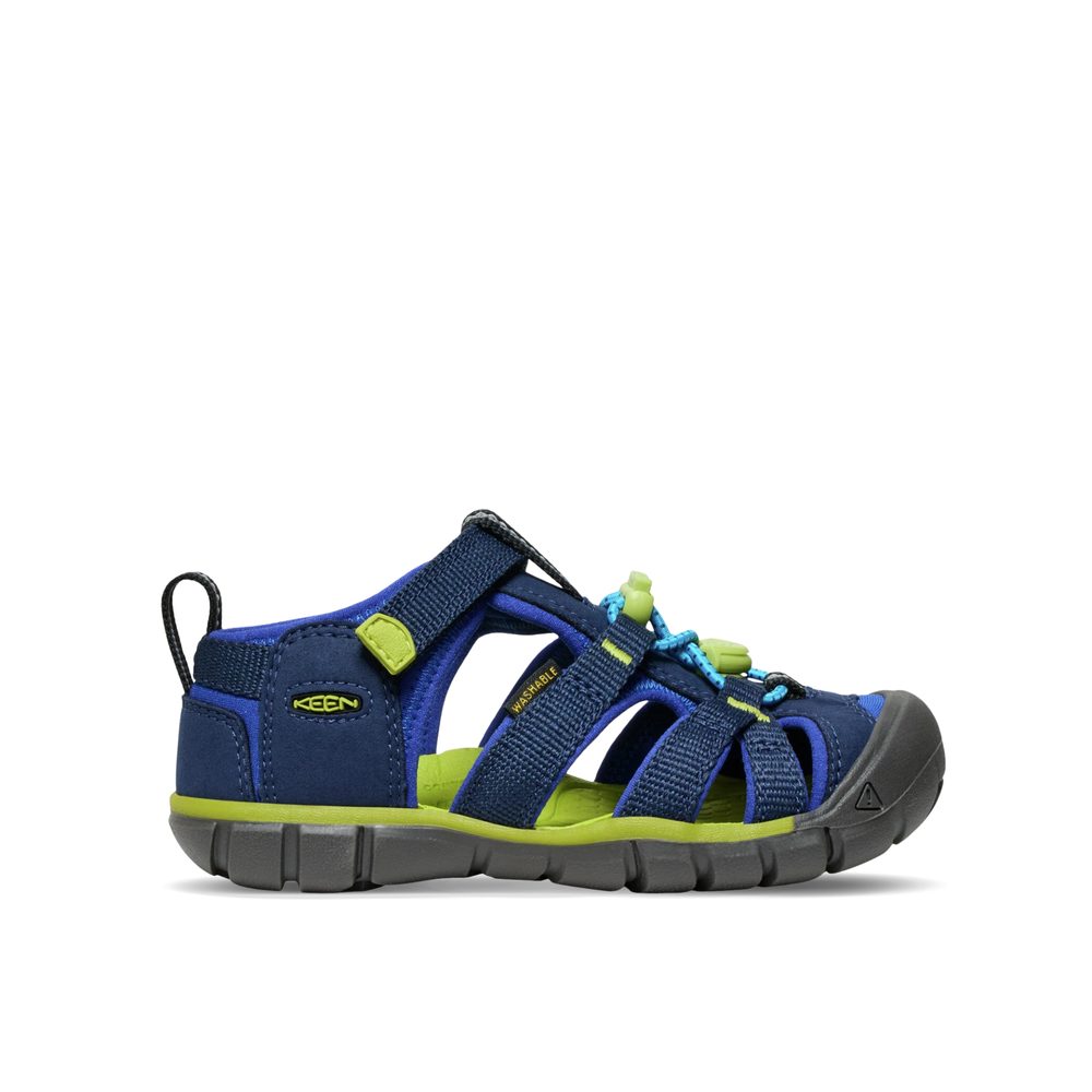 Dětské Barefoot Sandály KEEN SEACAMP II CNX naval academy/chartreuse - 29
