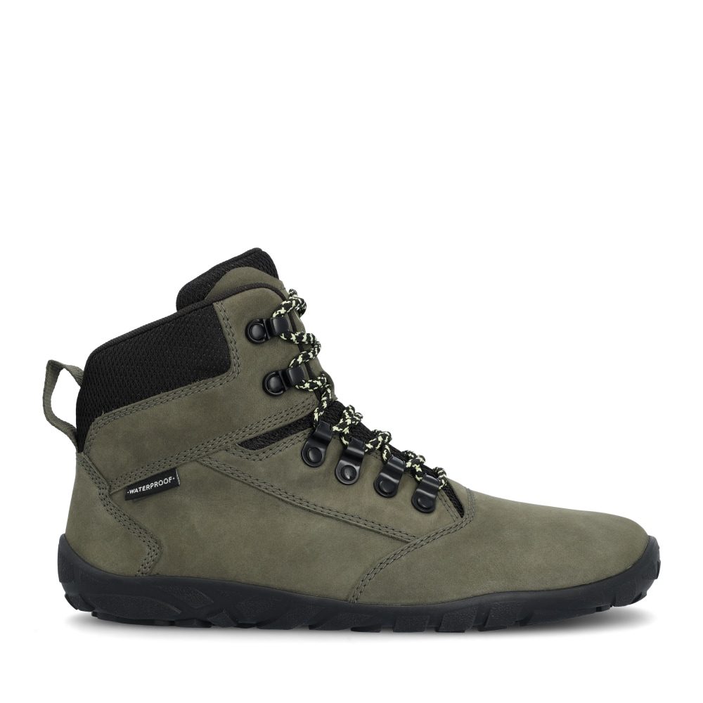 Levně Barefoot Boty GROUNDIES Portland khaki limetkové