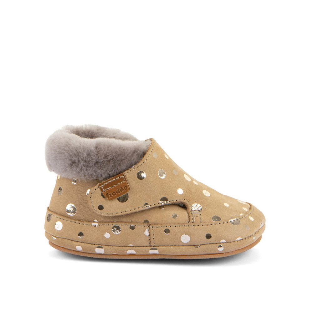 Dětské Barefoot Botičky FRODDO ZIMNÍ CAPÁČKY FURRY WALKERS zlaté+ - 24