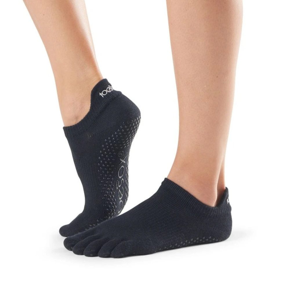 Dámské ponožky na cvičení bez bot TOESOX FULL TOE LOW RISE GRIP Black - XL