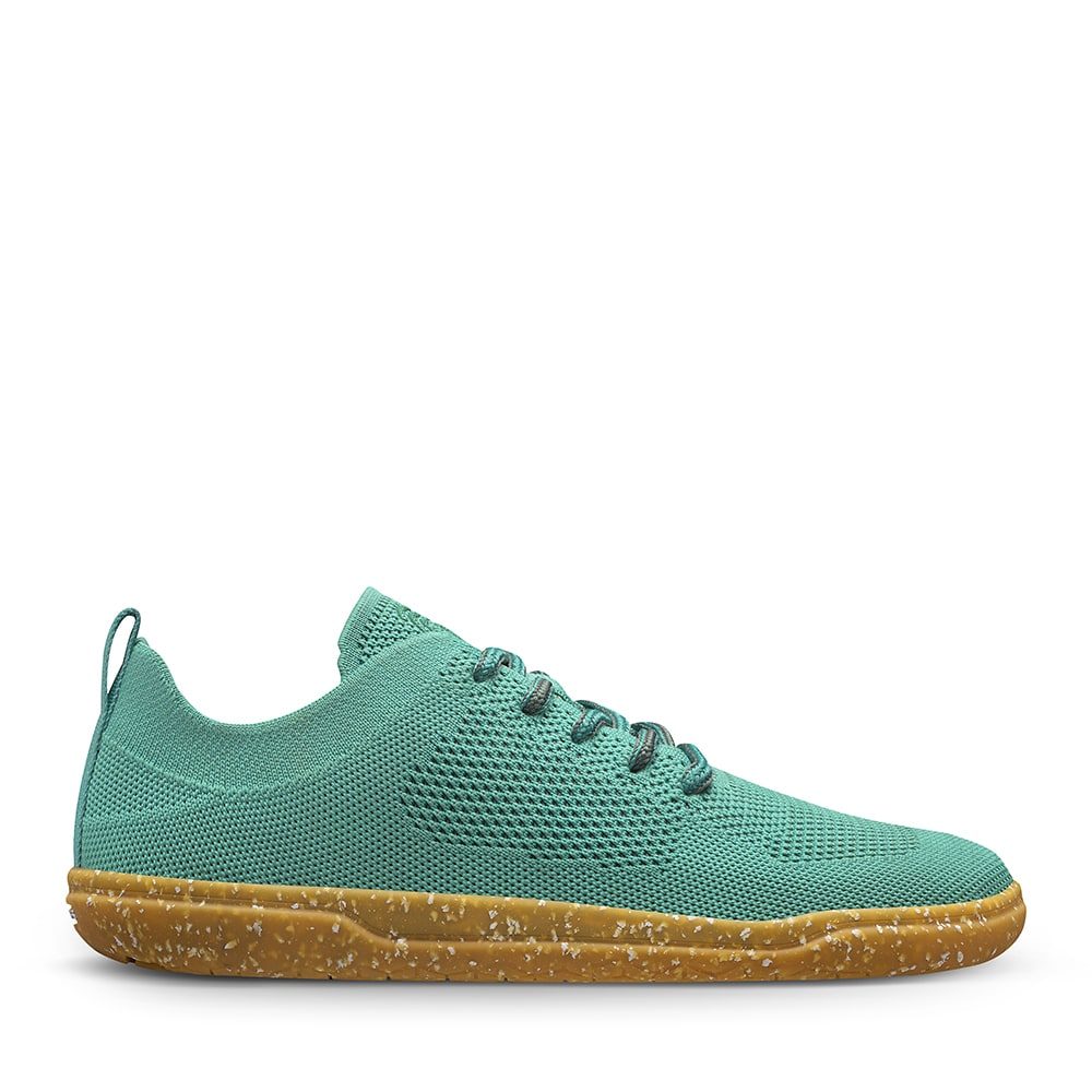 Levně Barefoot Sportovní Tenisky GROUNDIES Active Knit tyrkysové