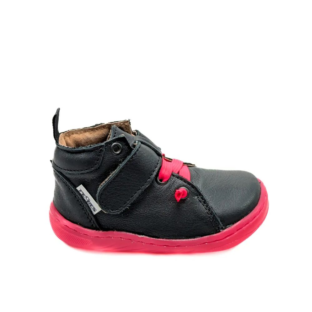 Dětské Barefoot Celoroční boty PEGRES SKINNY SBF 62F černo/růžové - 35