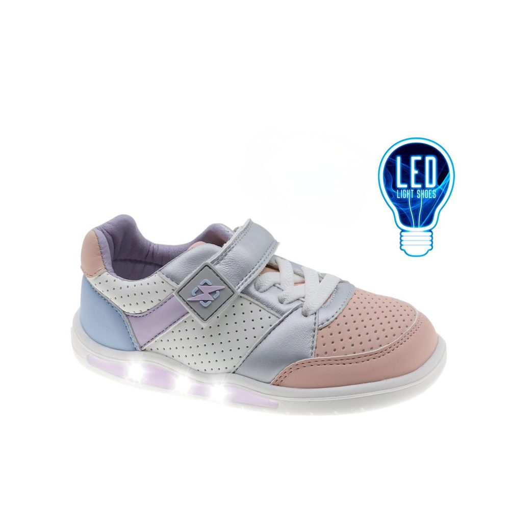 Dětské Barefoot Svítící Tenisky BEPPI SAPATO INFANTI stříbrné - 27