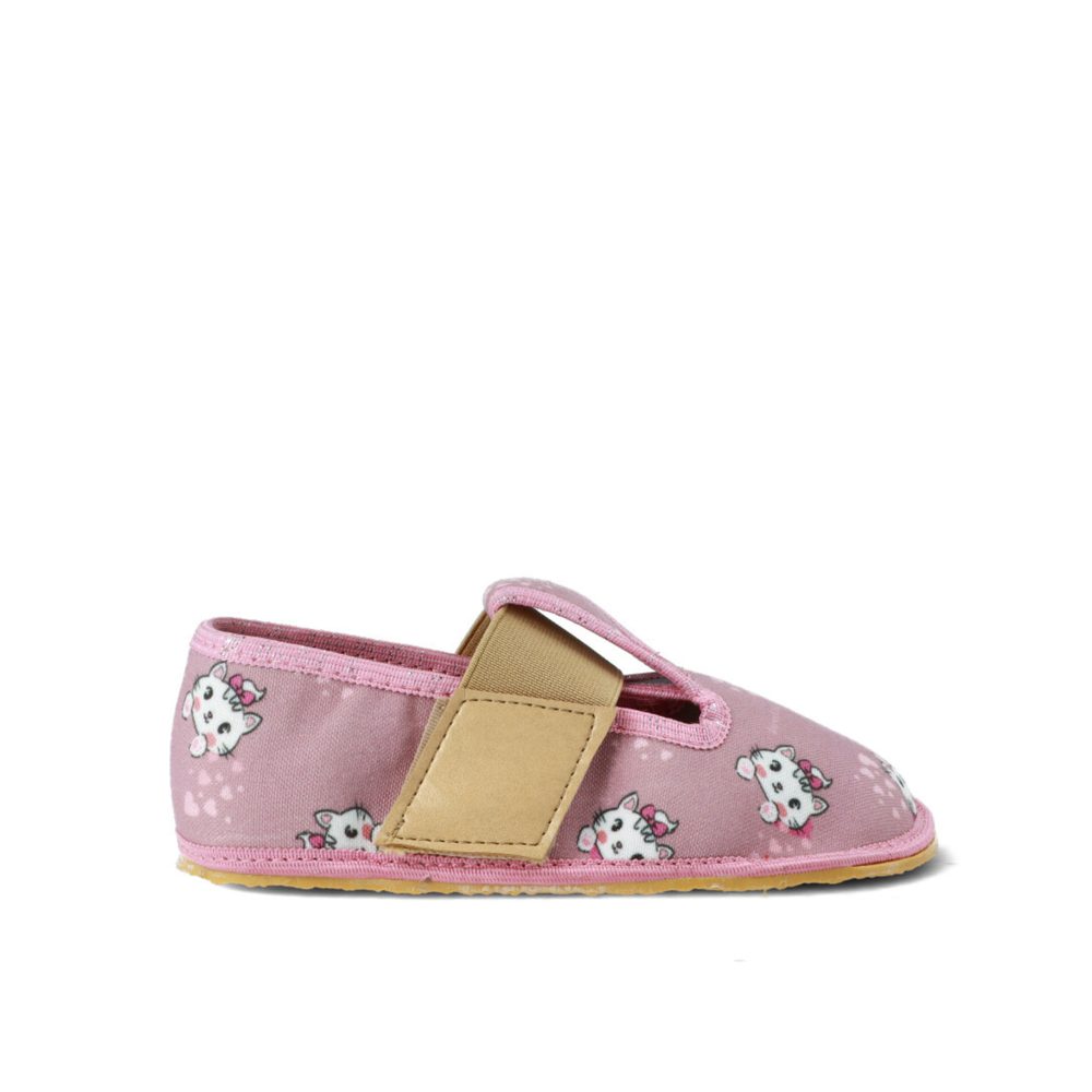 Dětské Barefoot Přezůvky RAYVE SLIPPERS ELASTIC růžové cat - 32