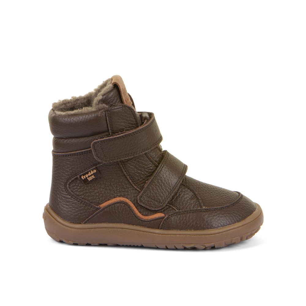 Dětské barefoot zimní boty FRODDO WINTER TEX tmavě hnědé - 35