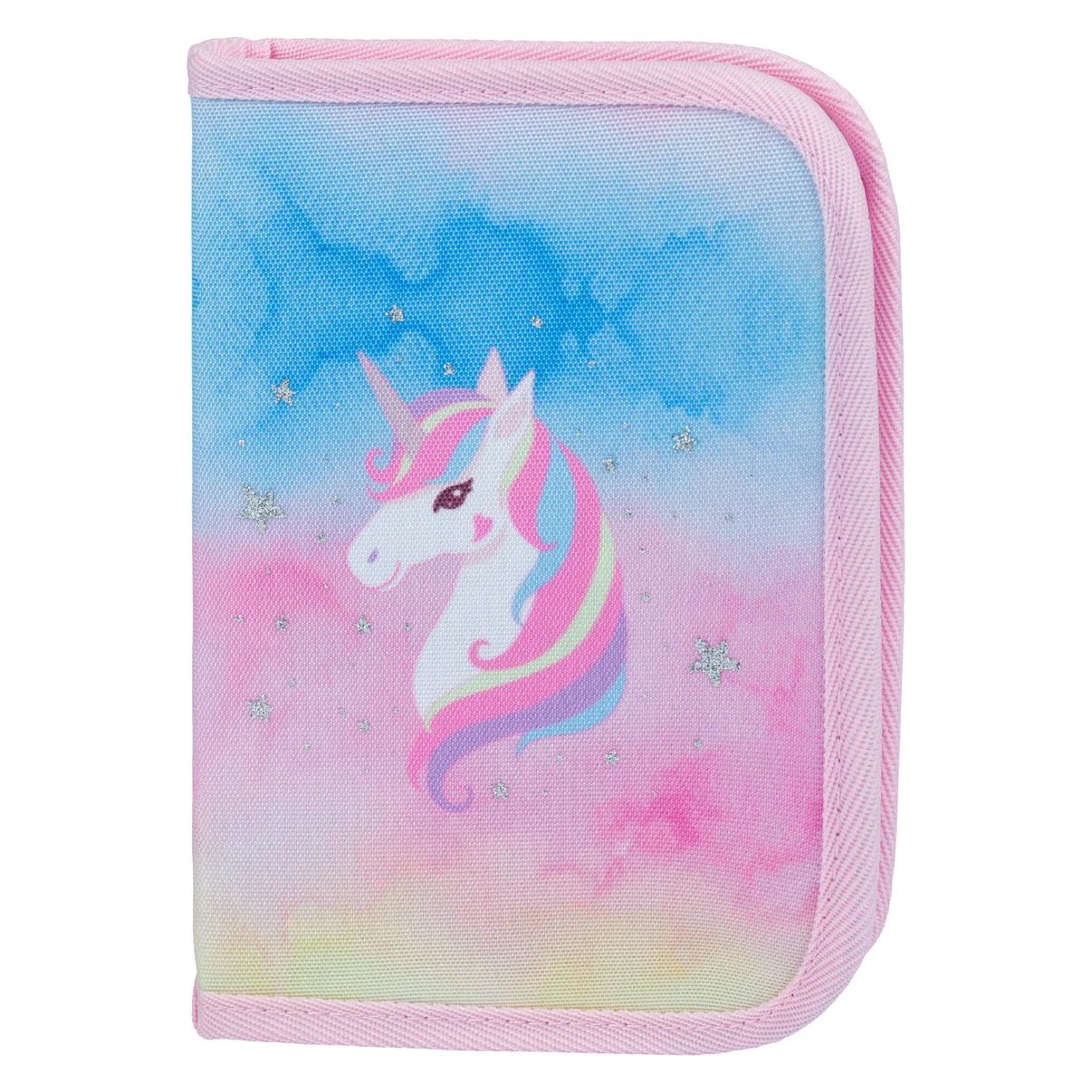 Penál BAAGL Rainbow Unicorn zavřený s motivem jednorožce