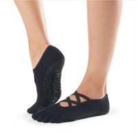 Dámské ponožky na cvičení bez bot TOESOX FULL TOE ELLE GRIP Black - S