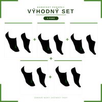 Levně NABOSO BAMBUSOVÉ BAREFOOT PONOŽKY NEVIDITELNÉ Černé VÝHODNÝ SET 5 KUSŮ