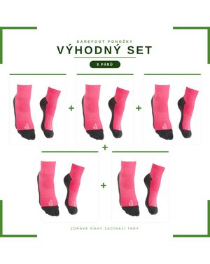 GYEREK BAREFOOT BAMBUSZ ZOKNI Rózsaszín ELŐNYÖS 5 DARABOS CSOMAG