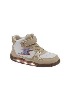 Детски боси светещи боти BEPPI CASUAL BOOT INFANTI, бежово-бели