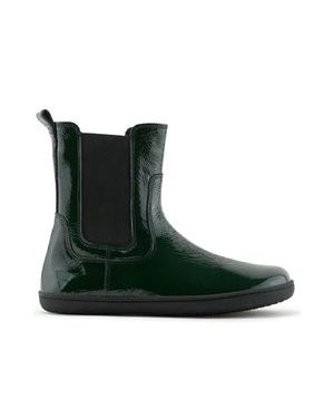 Dámské Barefoot Zateplené chelsea boty ANGLES ORION zelené lakované