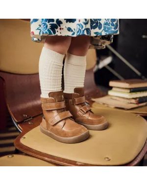 BUNDGAARD BASIL Cognac | Dětské zimní zateplené barefoot boty