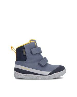 Dětské Barefoot Zateplené Kotníkové Boty GROUNDIES® Ottawa Modro Žluté