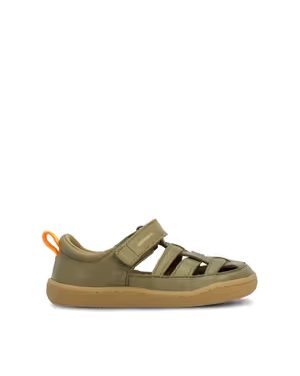 Dětské Barefoot Sandály GROUNDIES® Noto Khaki Oranžové