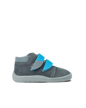 BEDA CELOROČNÍ VELUR ROBIN Grey | Dětské celoroční barefoot boty