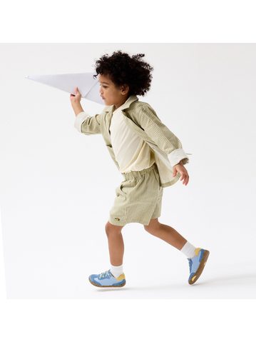 Dětské Barefoot Tenisky GROUNDIES® Panama Kids Modro Citronové