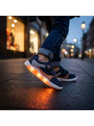 Børne Barefoot Lysende Sneakers BEPPI SAPATO INFANTI mørkeblå