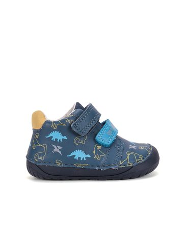 Dětské barefoot celoroční boty D.D.STEP S070-62594B modré dinosauři